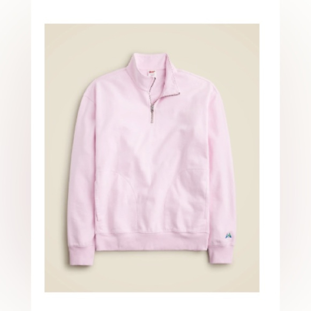 J. Crew Light Pink Quarter-Zip Sweatshirt